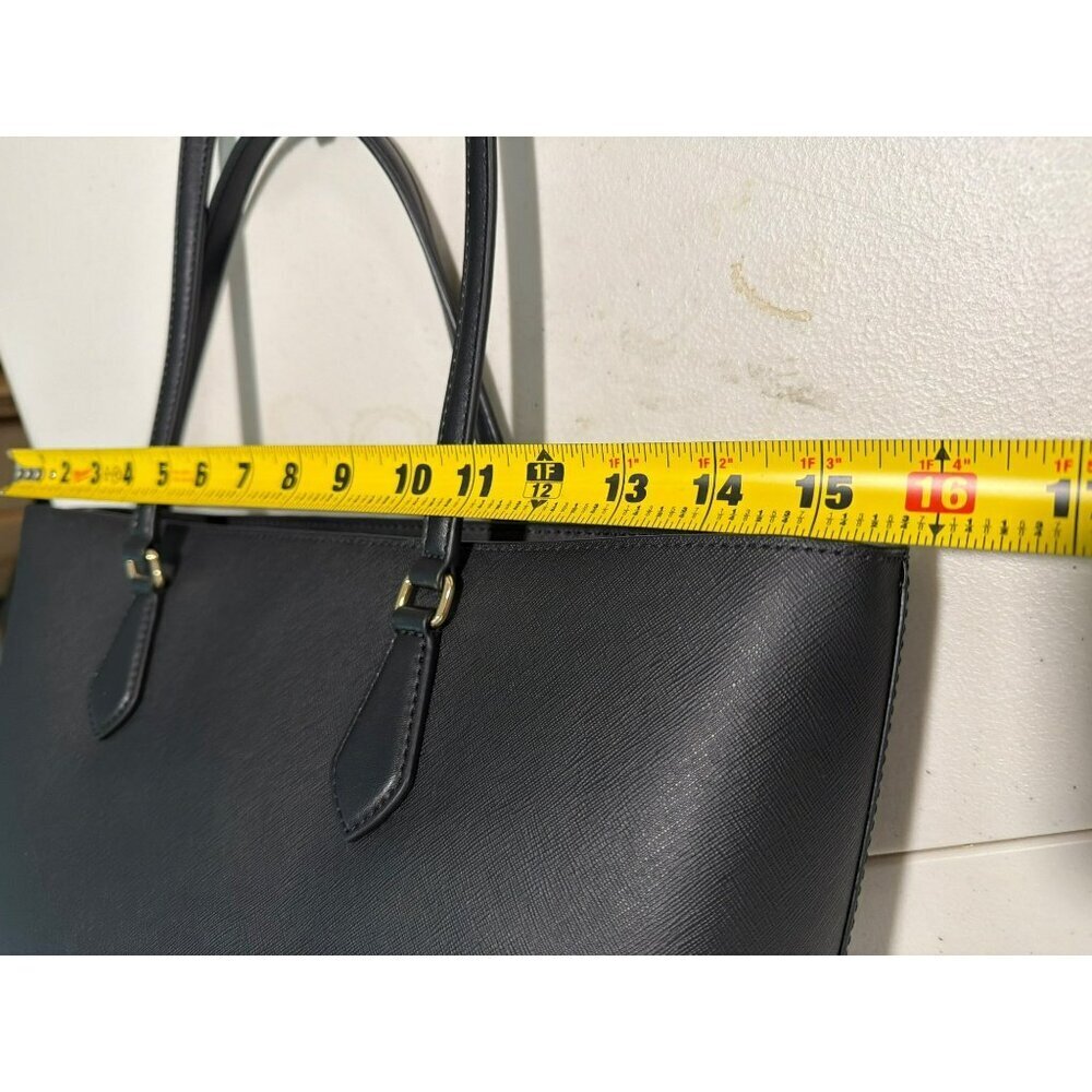 Michael Kors Black Saffiano Leather Tote Gold Hardware MK Logo Charm NWT - Picture 10 of 11